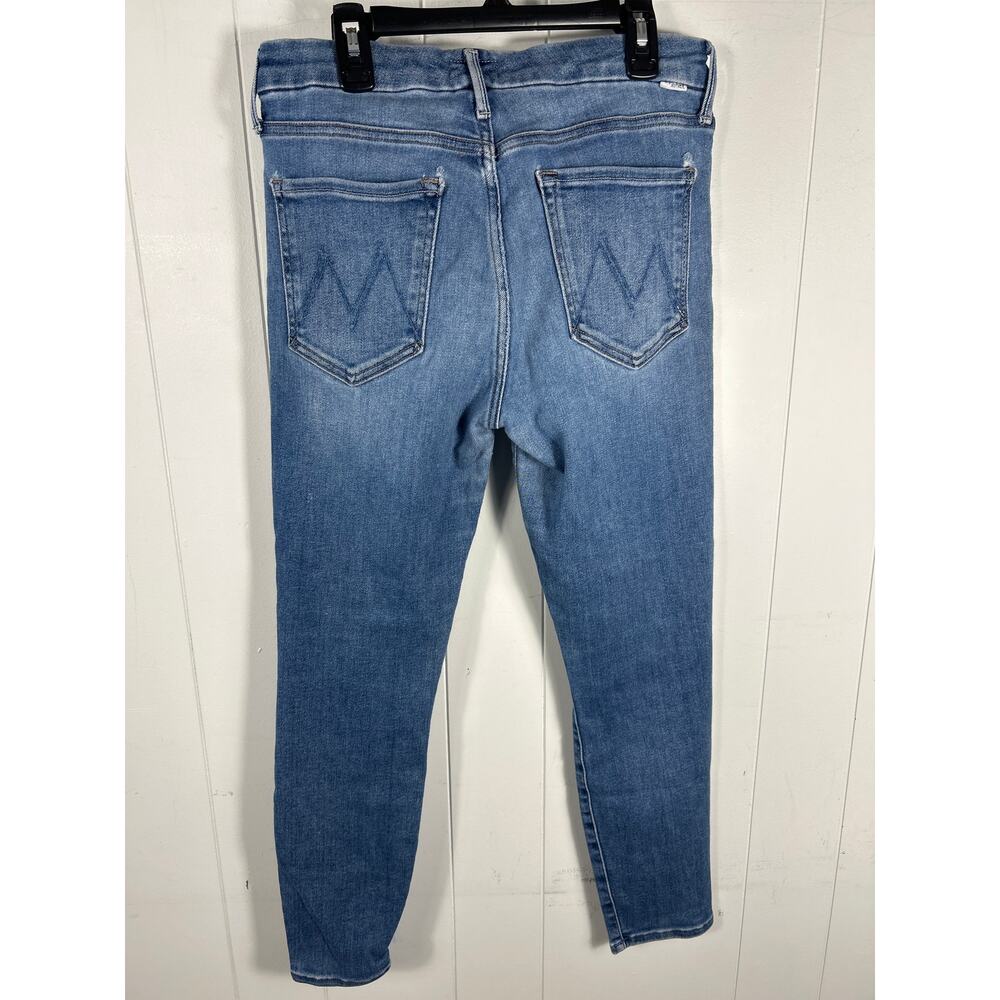 MOTHER JEANS The Looker Crop Stretch Denim 30 Let's Just Be Friends Medium Wash - Picture 4 of 7